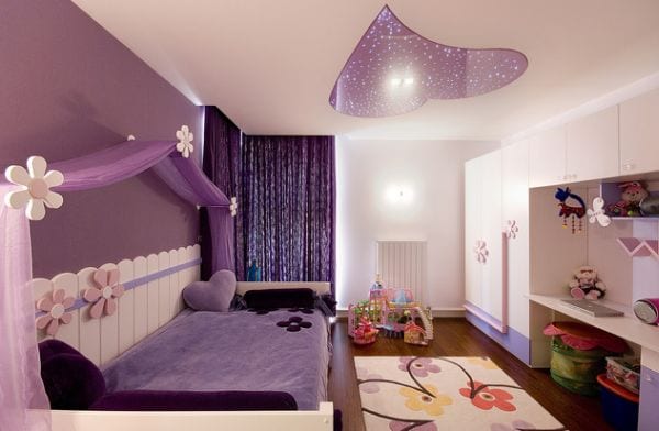 Purple-accent-wall-in-the-girls-bedroom-Just-as-pretty-as-pink